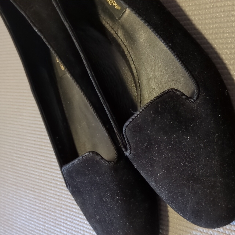 Dolce & Gabbana Black Grosgrain Trim Suede Ballet Flats - Picture 2 of 4